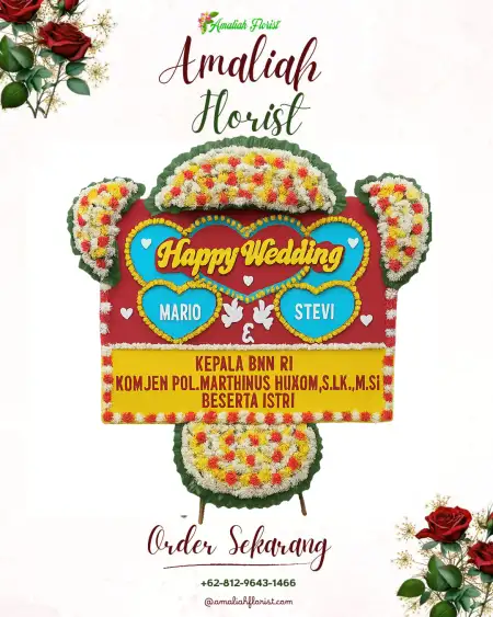 Papan Bunga Pernikahan Sebet